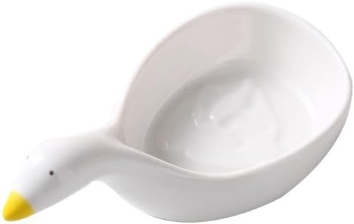 Cartoon Swan Dipping Dishes 5PCS White Plastic Creative Condiment Plates, Multi-Purpose Sauce Bowls for Party Hot Pot BBQ, Stackable Seasoning Dish Set