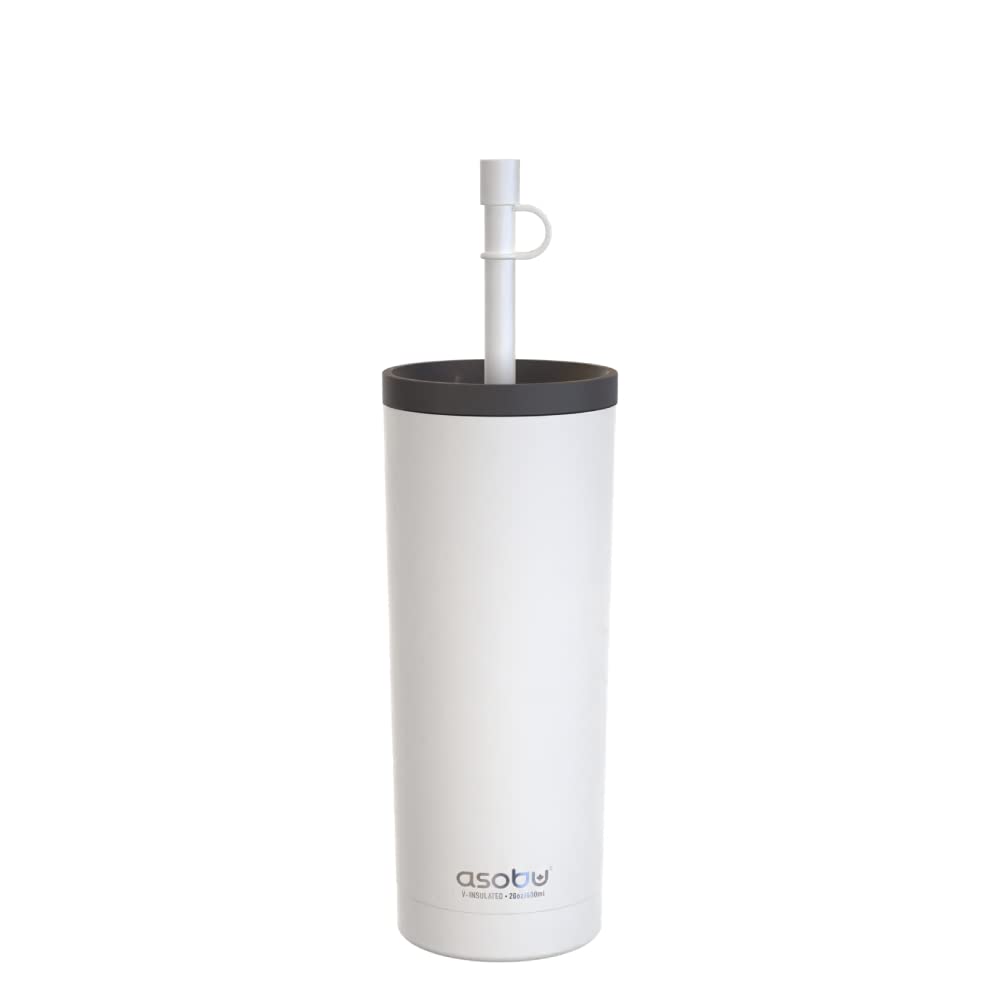 asobu Ocean Stainless Steel Tumbler with Flexible Straw Lid | Insulated Water Bottle for Ice Coffee, Cold Brew | Flip Open Lid for Hot Tea and Coffee | Reusable Travel Cup 27 Ounce (Mint)