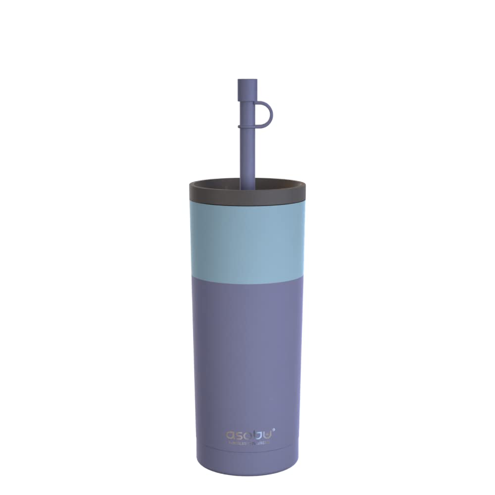 asobu Ocean Stainless Steel Tumbler with Flexible Straw Lid | Insulated Water Bottle for Ice Coffee, Cold Brew | Flip Open Lid for Hot Tea and Coffee | Reusable Travel Cup 27 Ounce (Mint)