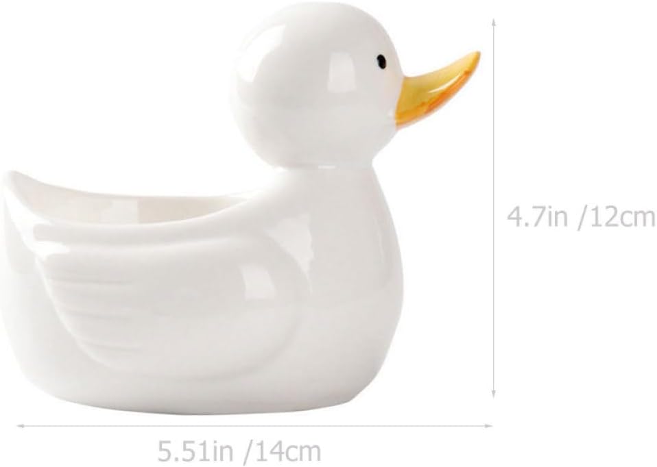 MAGICLULU Cute Duck Ceramic Bowl 5.51 X 4.72 X 4.25 in Cartoon Style Salad Fruit Storage Bowl Soup Serving for Sushi Noodles Home Kitchen Tableware