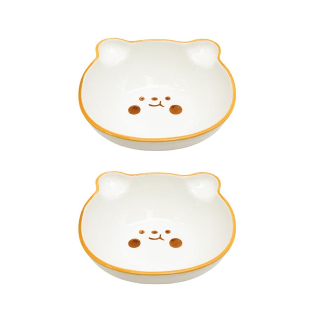 Household Cute Ceramic Bowl Soy Sauce Vinegar Cartoon Seasoning Underglaze Color Bear Dessert (Mixed)