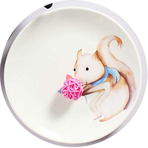 Shining Cute Rabbit Cartoon Ceramic Rectangle 7.9 Inch Round Dinner Plates Set Salad Dessert Bread Fruit Plate Serving Dish (Rabbit Rectangle)