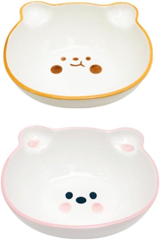Household Cute Ceramic Bowl Soy Sauce Vinegar Cartoon Seasoning Underglaze Color Bear Dessert (Mixed)