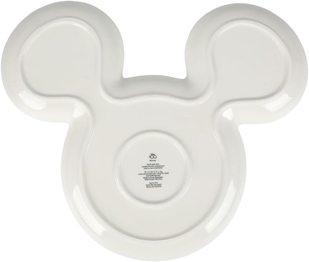 Bioworld Disney 100 Steamboat Willie Artwork Mickey Mouse Shaped 12 White Tray Plate