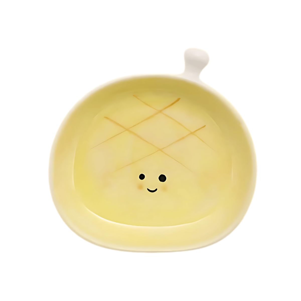 Ceramic Toast-Shaped Mini Dip Plate - Cute Appetizer Dish for Sushi, Dips, Condiments & Party Snacks - Oven & Dishwasher Safe (3.7" L x 3.5" W)