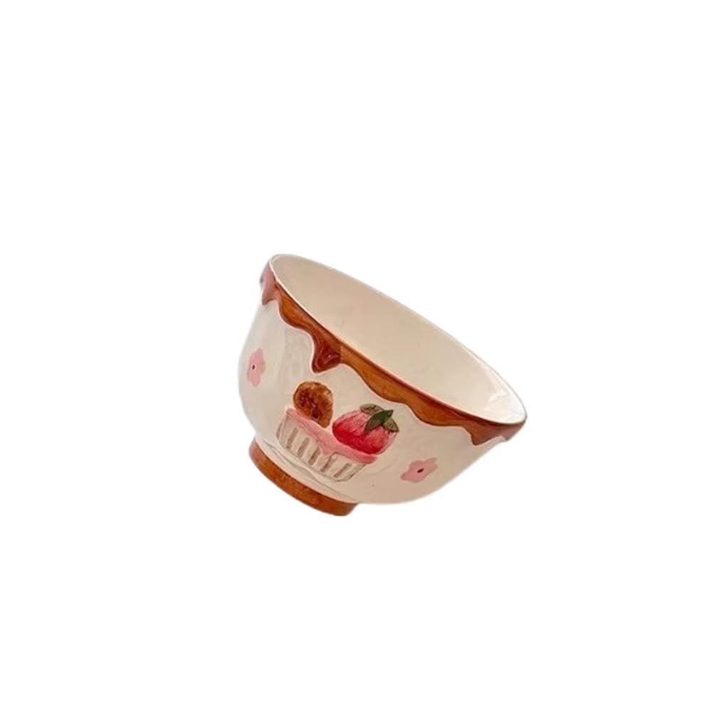 Cartoon Relief Underglaze Color Ceramic Tableware Set Seasoning Dish Rice Bowl Noodle Salad Pasta Soup Deep Plate (9-Inch Salad Bowl)