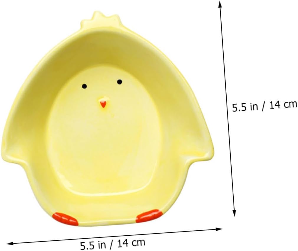Zerodeko Adorable Ceramic Salad Bowl for Party Snack Serving Reusable Food Dish with Premium Texture Cute Cartoon Design for Home Dining Appetizer and Dessert Use
