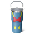 Cartoon Mouse Tumbler 20 Oz With Flip Straw Handle Red Bowknot Cup