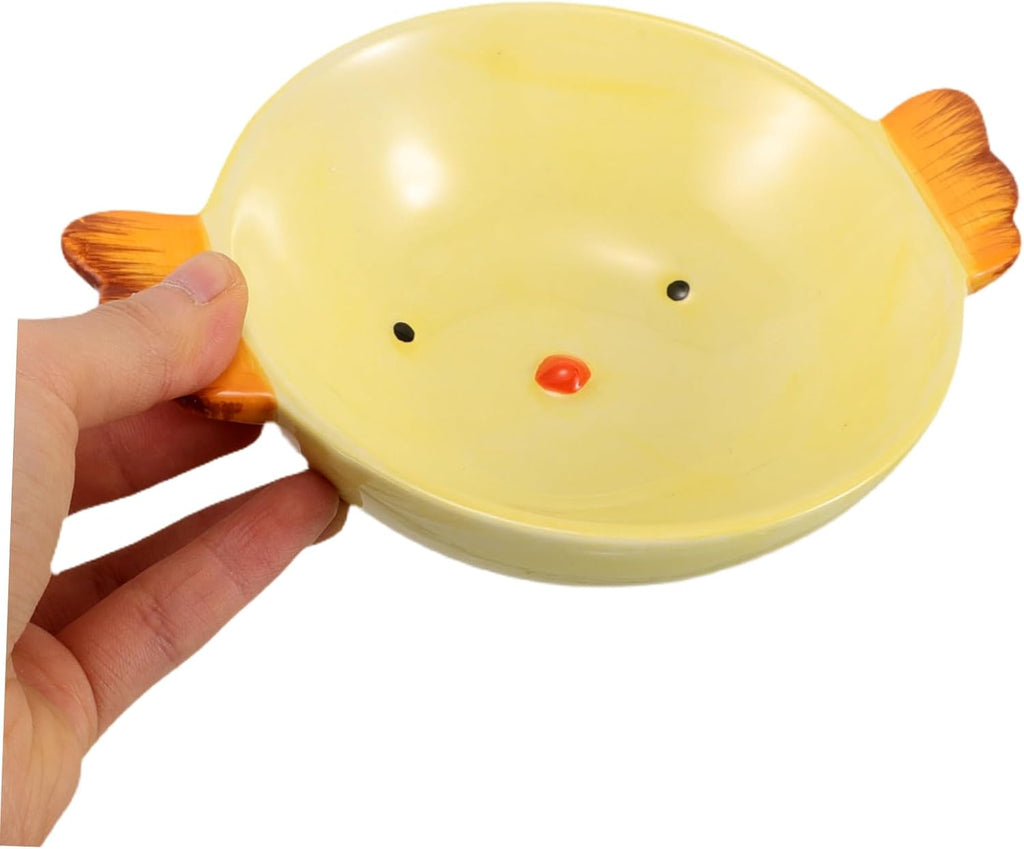 Mikinona Cartoon Ceramic Plate Child Safe Snack Bowl Ceramic Chicken Shape Plate Perfect for Kids School Outdoor