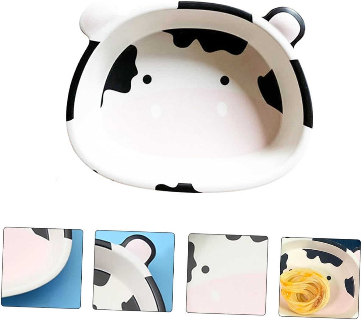 Alipis Cartoon Cow Shaped Breakfast Bowl Creative Food Serving Bowl for Boys and Girls Easy to Clean for Salad Fruits and Noodles Fun Table Decoration