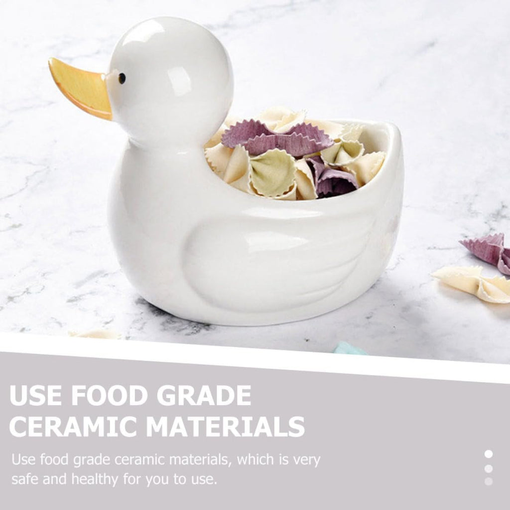 MAGICLULU Cute Duck Ceramic Bowl 5.51 X 4.72 X 4.25 in Cartoon Style Salad Fruit Storage Bowl Soup Serving for Sushi Noodles Home Kitchen Tableware