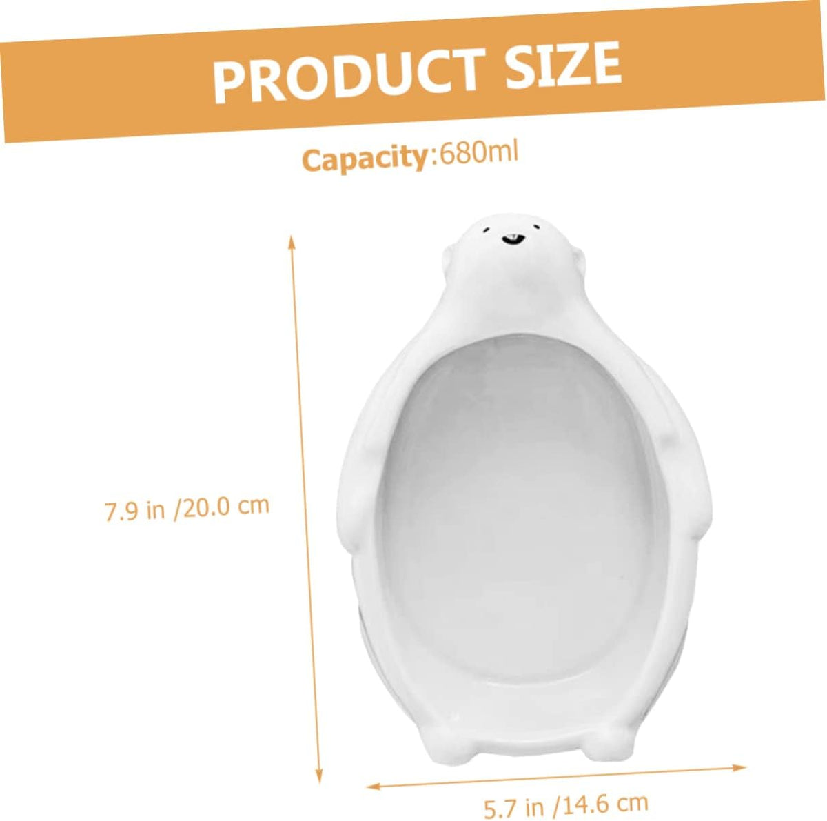 Polar Ceramic Salad Bowl Dessert Serving Cute Animal Shaped Food for Fruit Snacks Home Hotel Use 7.87 X 5.74 X 3.34 in