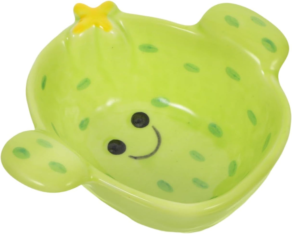 Luxshiny Cactus Dipping Sauce Dish Cartoon Serving Plate for Soy Sauce Sushi Hot Pot Side Dishes Cactus Shaped Snack Bowl 4.72 X 4.13 X 1.96 in