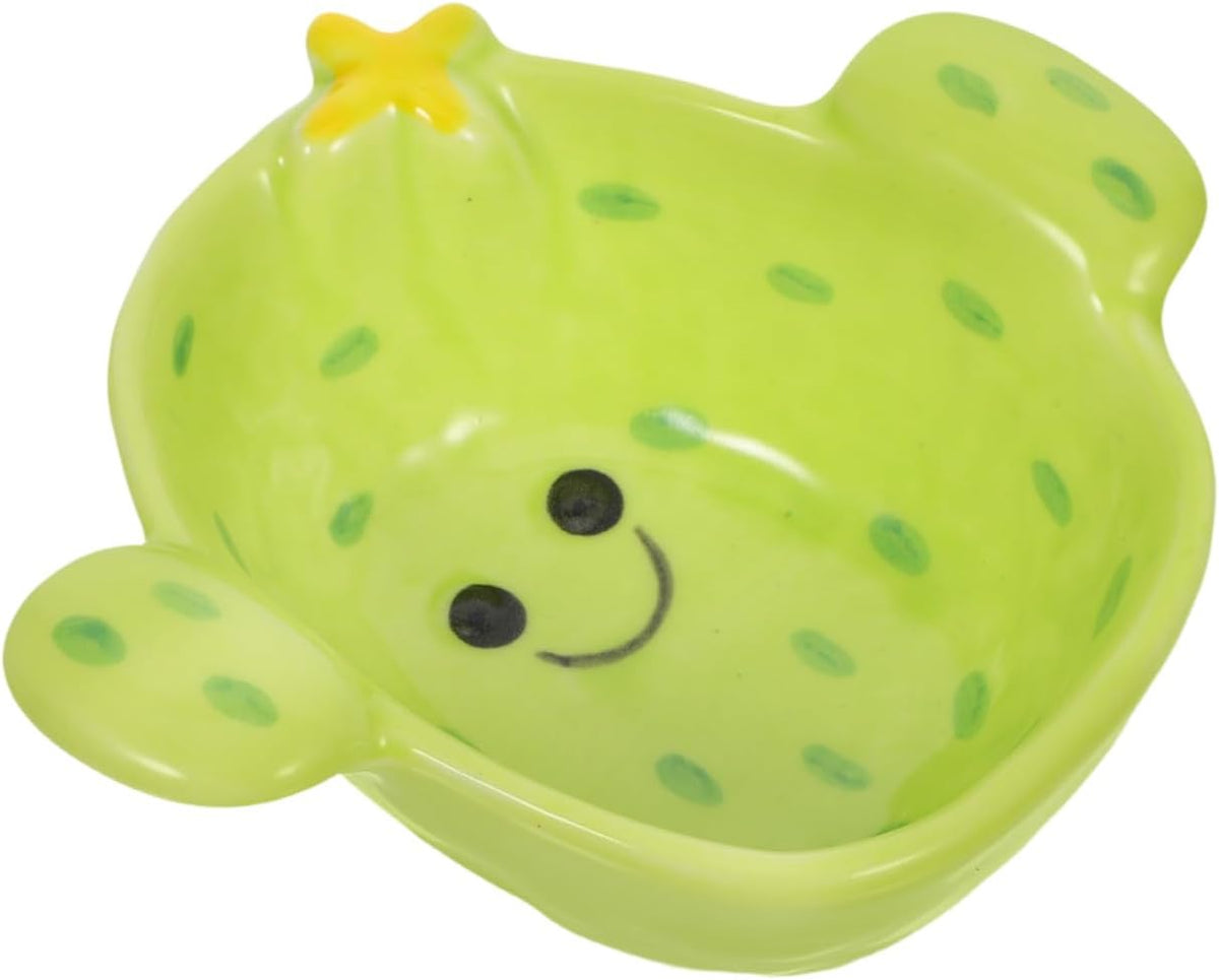 Luxshiny Cactus Dipping Sauce Dish Cartoon Serving Plate for Soy Sauce Sushi Hot Pot Side Dishes Cactus Shaped Snack Bowl 4.72 X 4.13 X 1.96 in