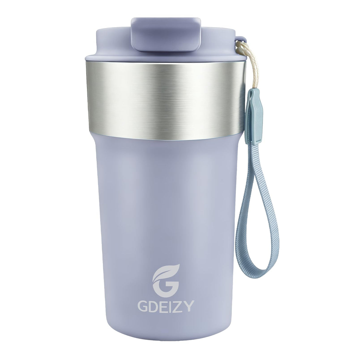 Insulated Travel Coffee Mug, 17oz Stainless Steel Leakproof Flip Straw Cup