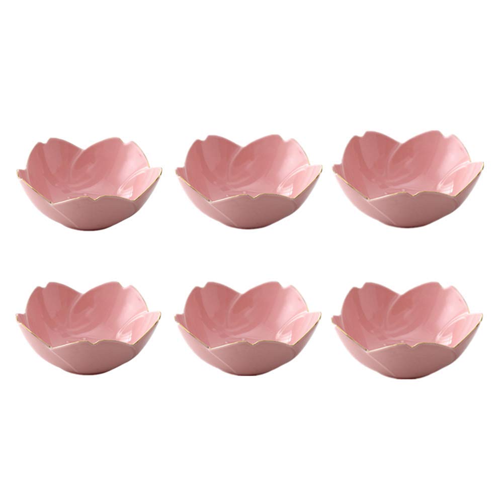 Japanese Style Soy Sauce Dishes set of 6, Cherry Blossom Porcelain Sauce Dish Seasoning Dish Sushi Soy Dipping Bowl Dessert Bowl Appetizer Plates Serving Dish for Kitchen Home (Blue)