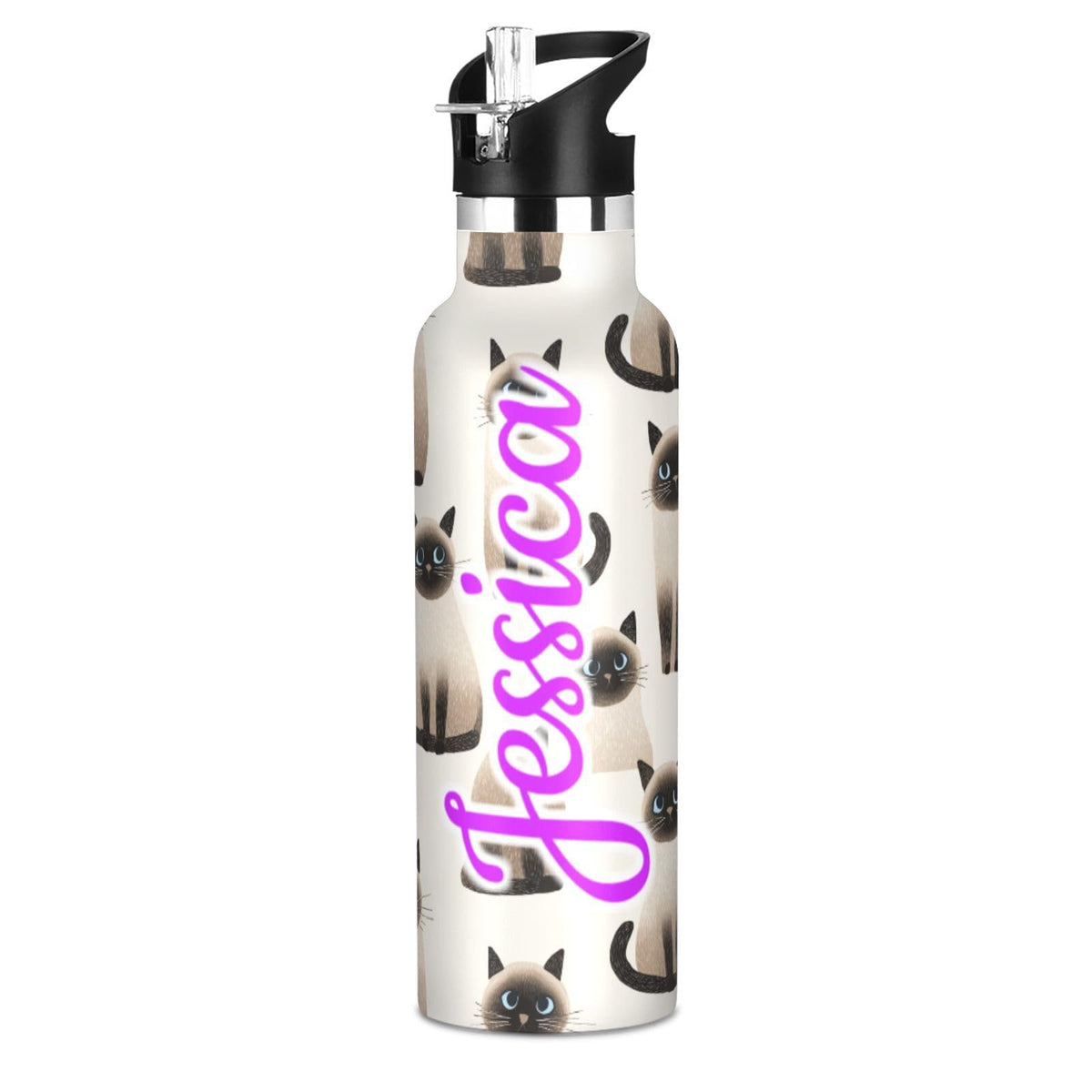 Kcldeci Kids Water Bottle for School Cartoon Chicken Nuggets Personalized 20oz Stainless Steel Insulated Tumbler with Straw, Leak-Proof Travel Flask for Boys Girls, BPA-Free