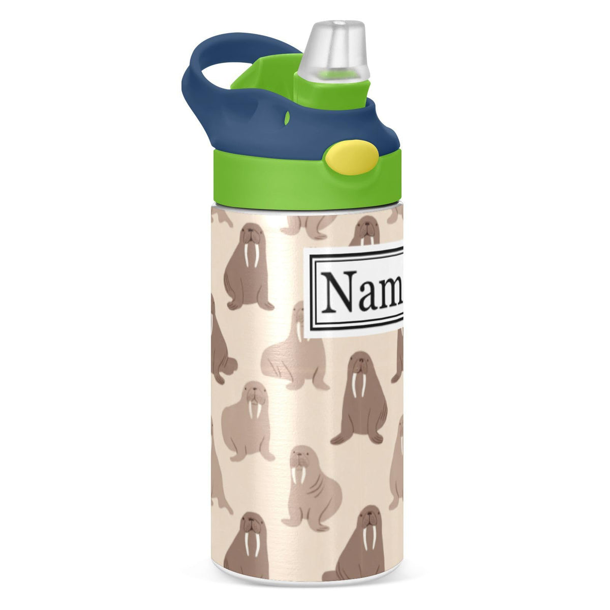 Personalized Name Water Bottles for Kids Cartoon Rats Cheese Custom Toddlers Insulated Stainless Steel with Straw Lid Tumbler Gift for Boys Girls Birthday School
