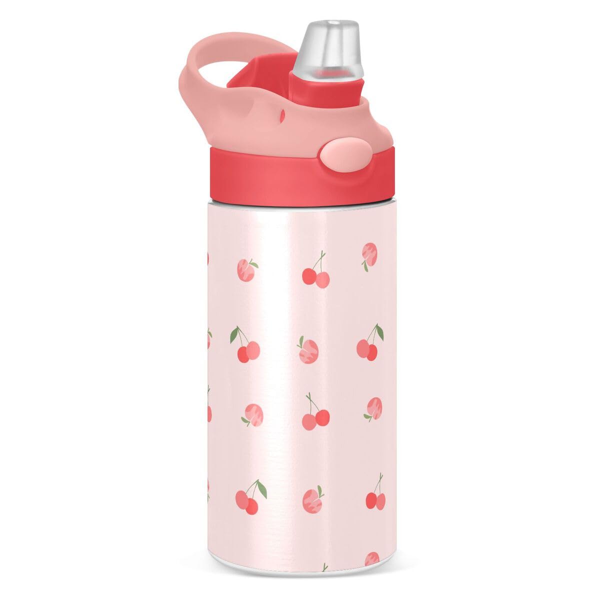 ALAZA Zebra Cartoon Blue Kids Water Bottles Insulated Stainless Steel Tumbler Travel Cup Lids Straw Double Walled Leakproof 12 OZ for Boys Girls