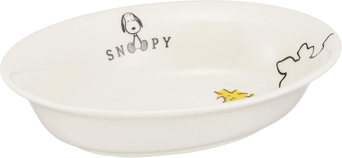 金正陶器(Kaneshotouki) Peanuts 606133 Snoopy Joy Curry Plate, 7.1 inches (18 cm), White