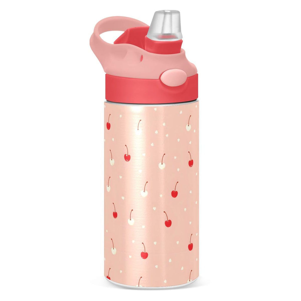 ALAZA Zebra Cartoon Blue Kids Water Bottles Insulated Stainless Steel Tumbler Travel Cup Lids Straw Double Walled Leakproof 12 OZ for Boys Girls