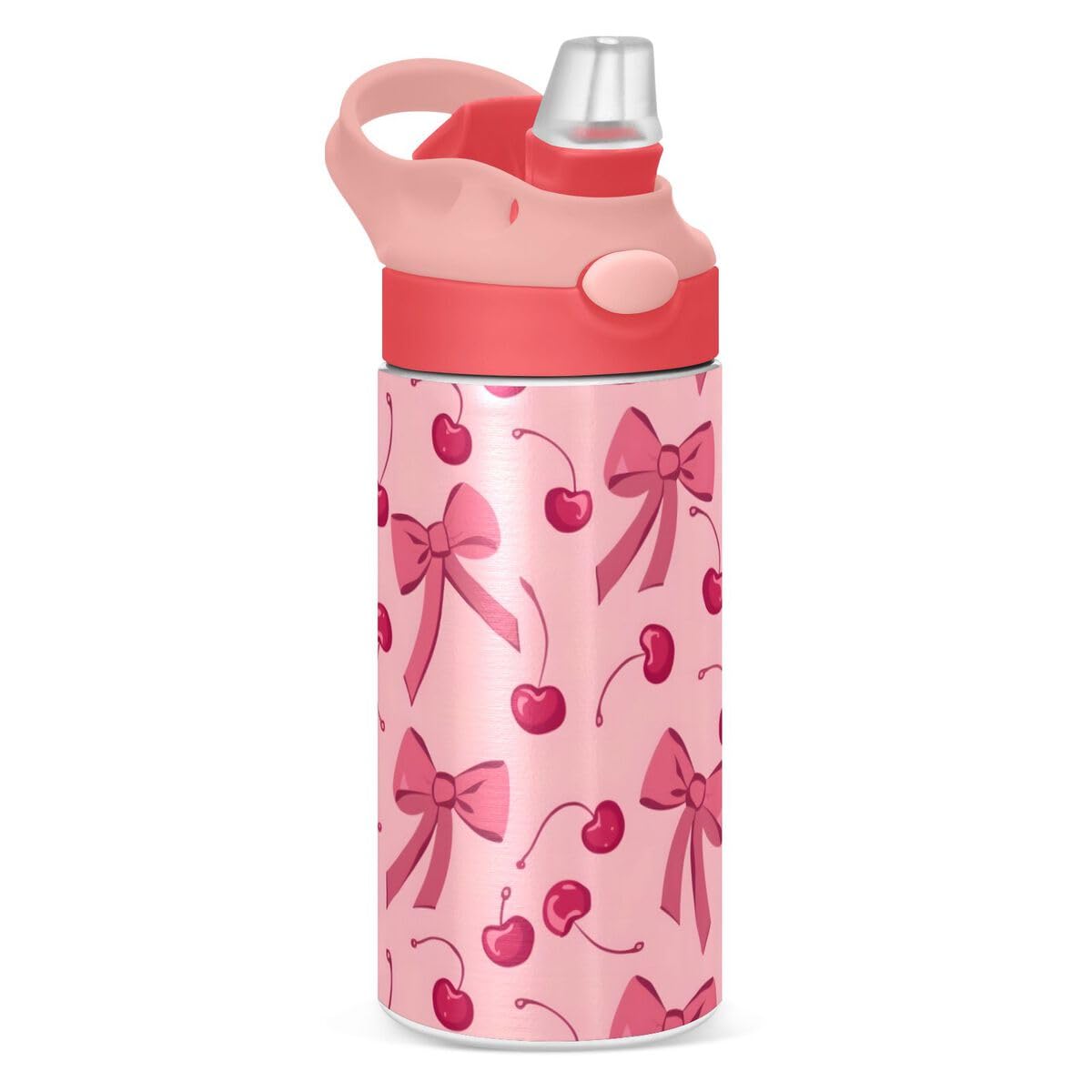 ALAZA Zebra Cartoon Blue Kids Water Bottles Insulated Stainless Steel Tumbler Travel Cup Lids Straw Double Walled Leakproof 12 OZ for Boys Girls