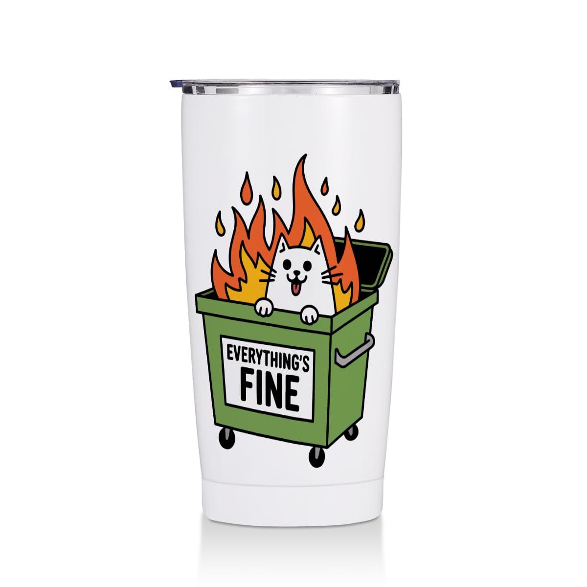 Cute Cat 20 oz Tumbler, Funny Cats Stainless Steel Insulated Water Bottle
