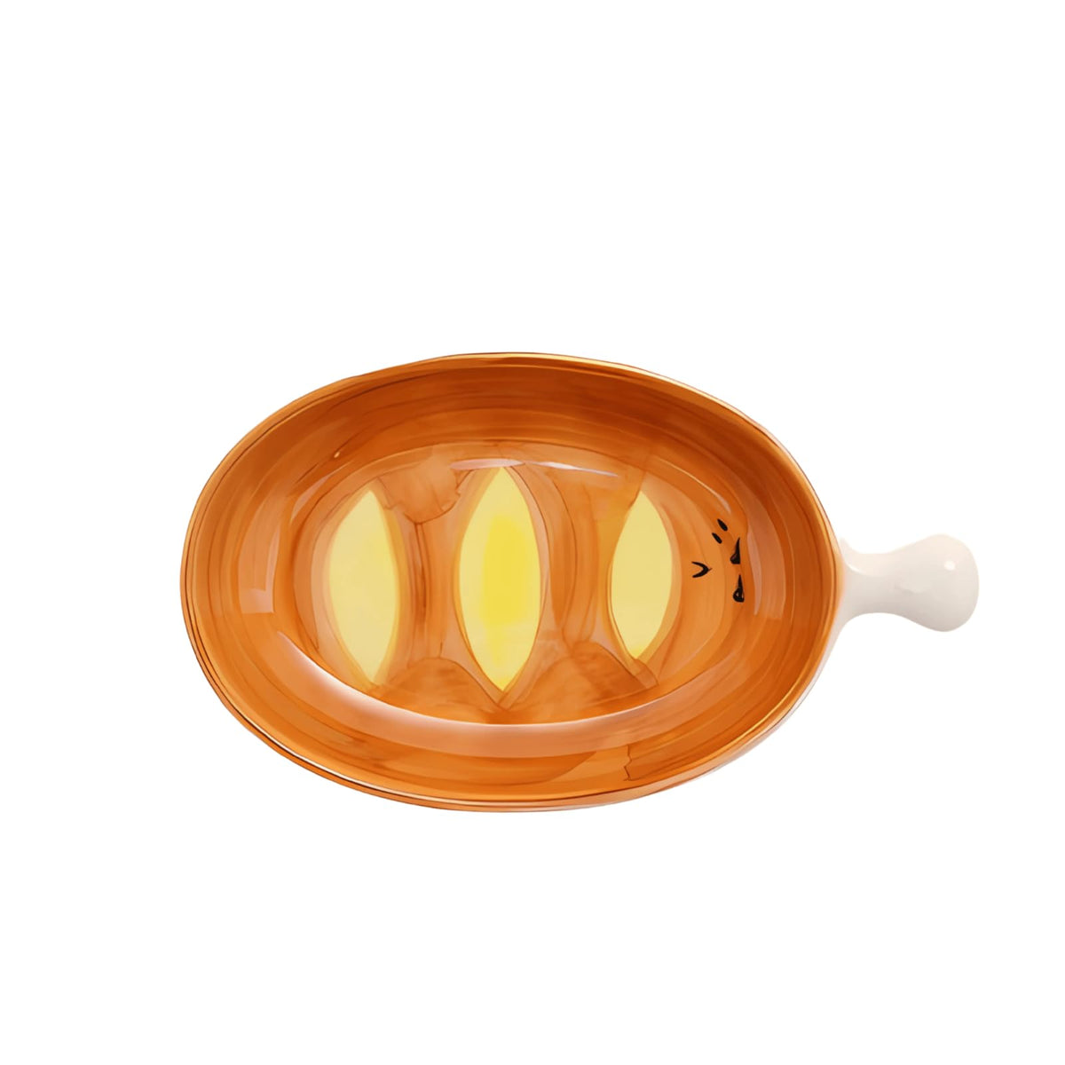 Ceramic Toast-Shaped Mini Dip Plate - Cute Appetizer Dish for Sushi, Dips, Condiments & Party Snacks - Oven & Dishwasher Safe (3.7" L x 3.5" W)