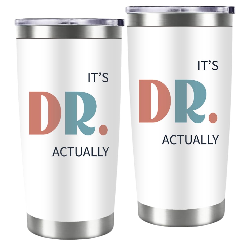 20oz Cartoon Ambulance Tumbler with Straw Funny White Stainless Steel Insulated Travel Mug Leak-proof Keeps Cold or Hot Coffee Tea Water Tumblers Cup Doctor Nurse Gifts for Women Men