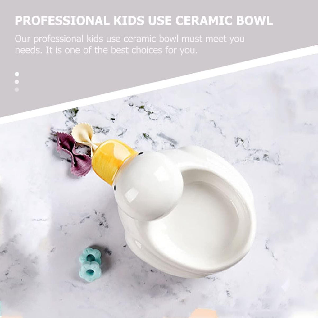 MAGICLULU Cute Duck Ceramic Bowl 5.51 X 4.72 X 4.25 in Cartoon Style Salad Fruit Storage Bowl Soup Serving for Sushi Noodles Home Kitchen Tableware