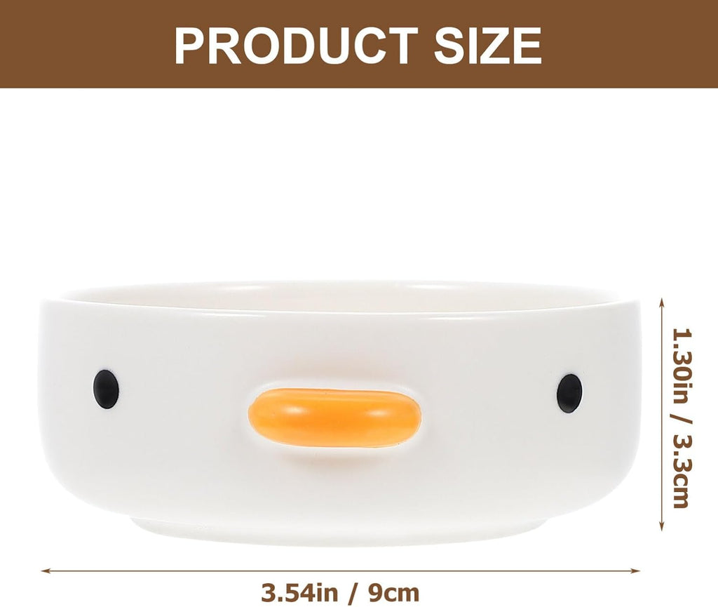 Luxshiny Ceramic Chick Design Dessert Bowl 3.54In Multi-Function Household Food Bowl Small Cute Sauce Dish for Snacks Appetizers Serving