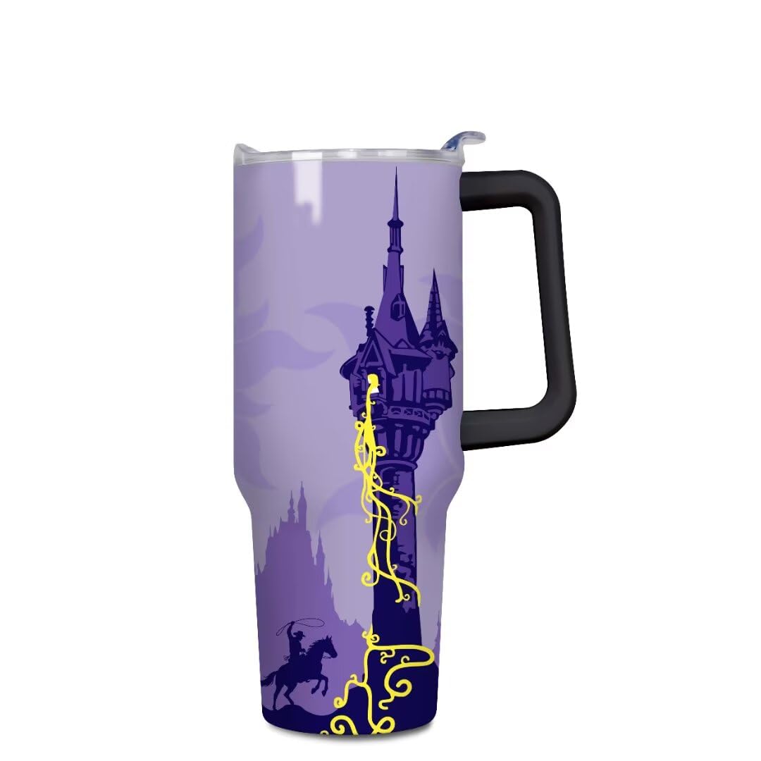 Cartoon Castle Tumbler 40 oz, Firework Tumblers with Lids and Straws, Insulated Cup Stainless Steel Travel Mug, Birthday Christmas Gifts