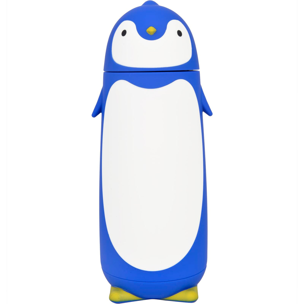 Penguin Glass Water Tumbler- Cute Water Bottle Double Walled Cup Flask Travel Mug for Kids, Students, 9.6oz, Grey