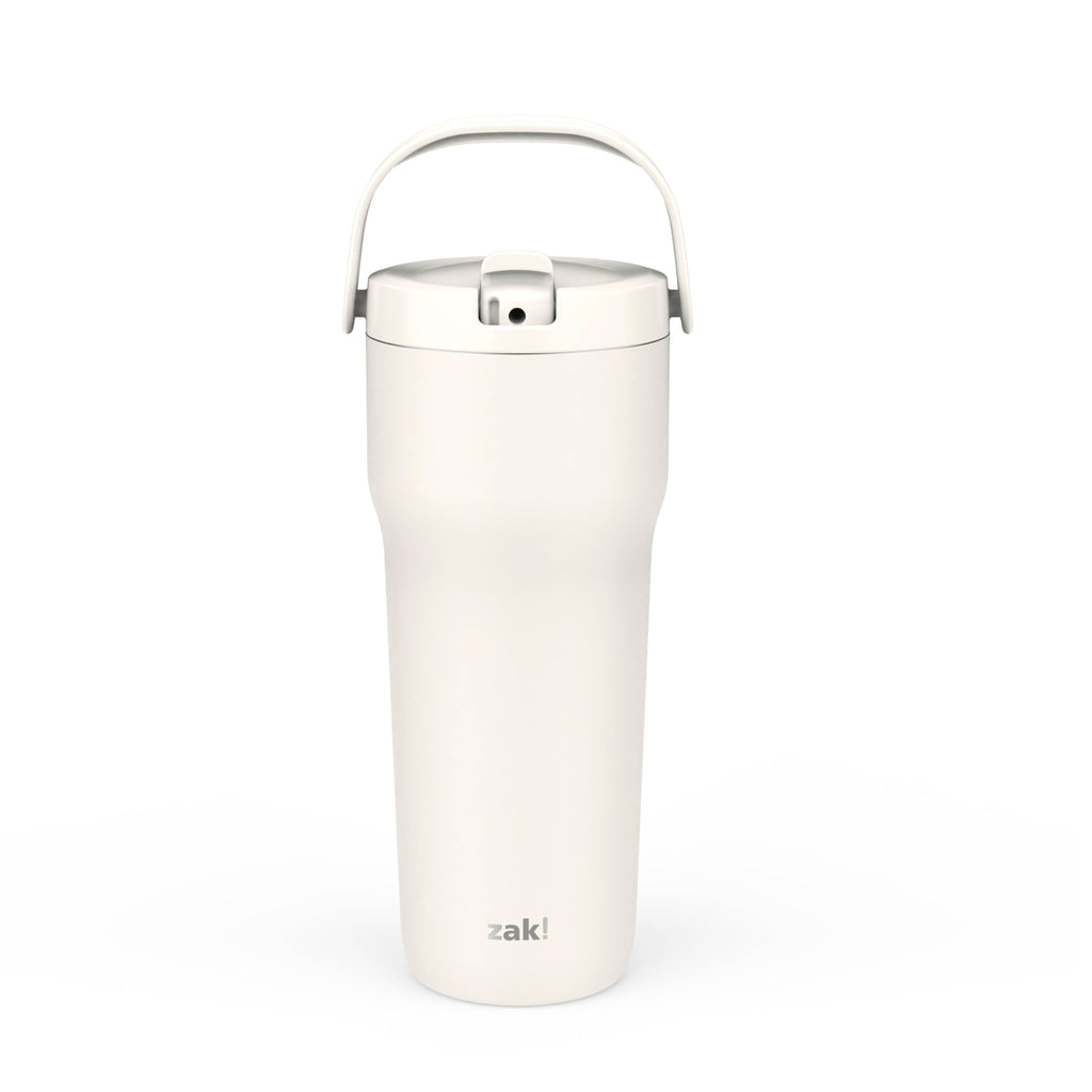Zak Designs Disney Sutton Travel Tumbler for On the Go or At Home, 40oz Stainless Steel with Vacuum Insulation, Silicone Straw, Carry Handle, and 3D Artwork for Cold Drinks (Minnie Mouse)