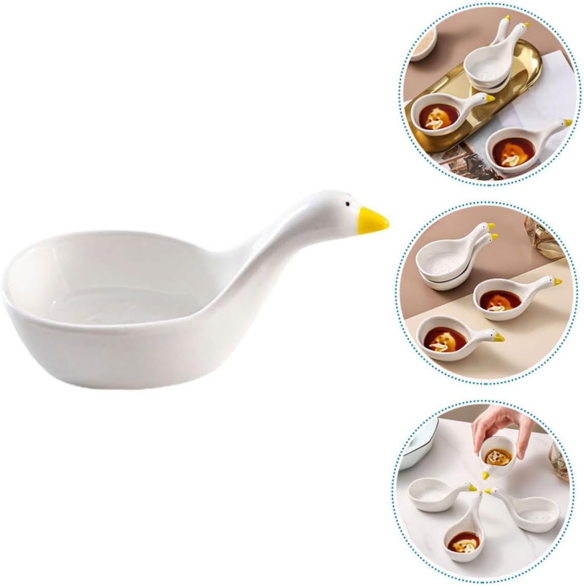 Cartoon Dip Dish Serving Key Platter Dish Tiny Bowl Soy Sauce Bowl Appetizers Plate Soy Sauce Holder Cartoon Dip Plates White Ceramics