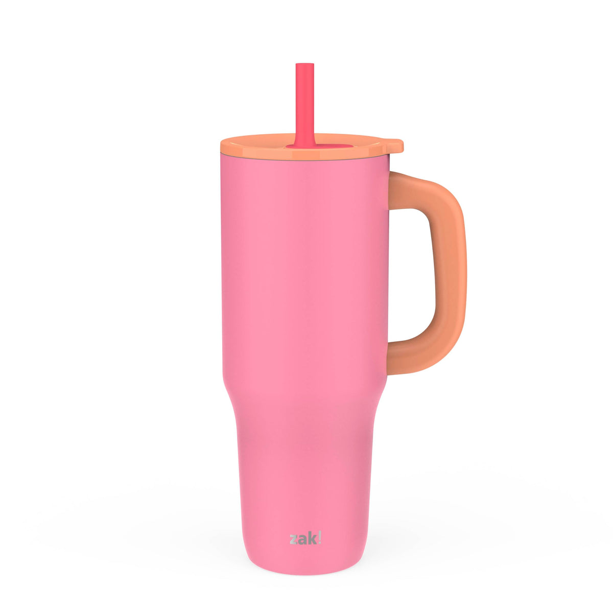 Zak Designs Disney Sutton Travel Tumbler for On the Go or At Home, 40oz Stainless Steel with Vacuum Insulation, Silicone Straw, Carry Handle, and 3D Artwork for Cold Drinks (Minnie Mouse)