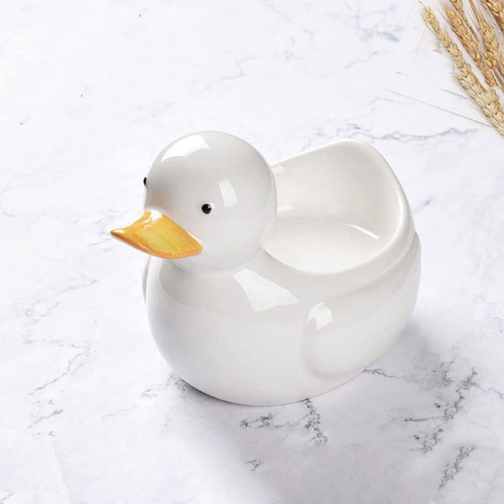 MAGICLULU Cute Duck Ceramic Bowl 5.51 X 4.72 X 4.25 in Cartoon Style Salad Fruit Storage Bowl Soup Serving for Sushi Noodles Home Kitchen Tableware