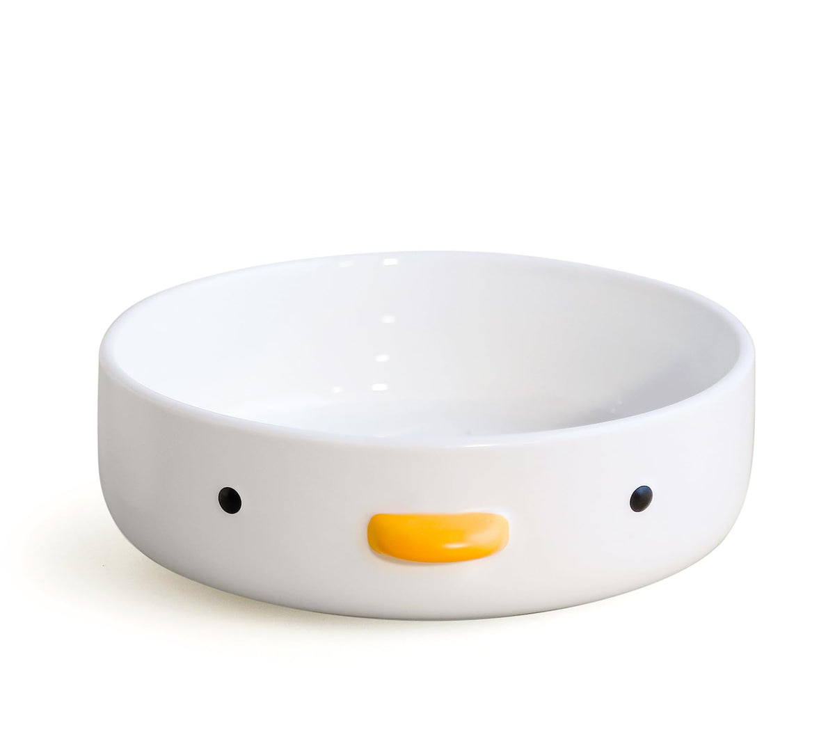 PURROOM Funny Cute Duck 6'' Salad Bowl, Handmade Glaze Chick Safety Ceramics Flat Bottomed Bowl, Home Family, Friend.