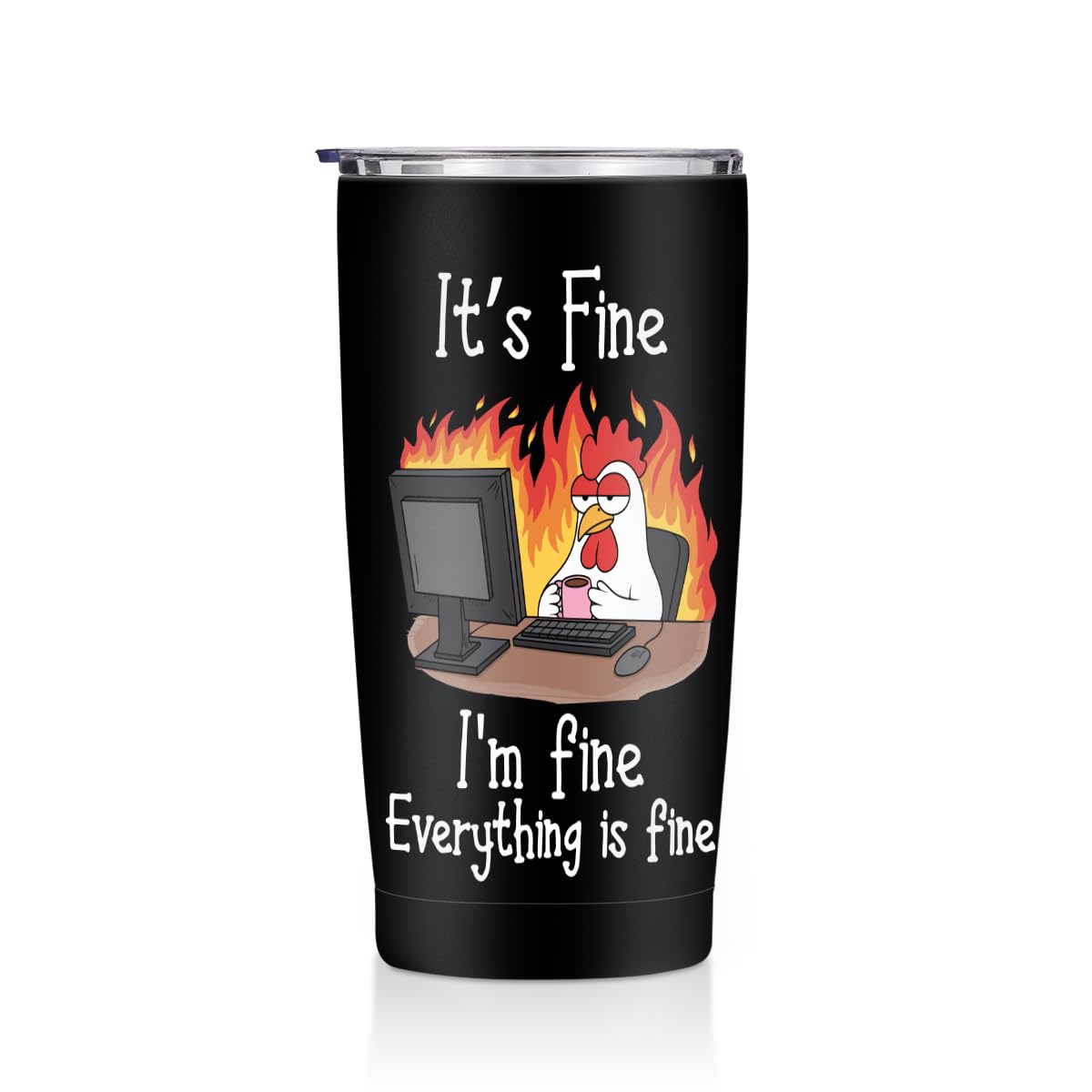 Cute Cat 20 oz Tumbler, Funny Cats Stainless Steel Insulated Water Bottle