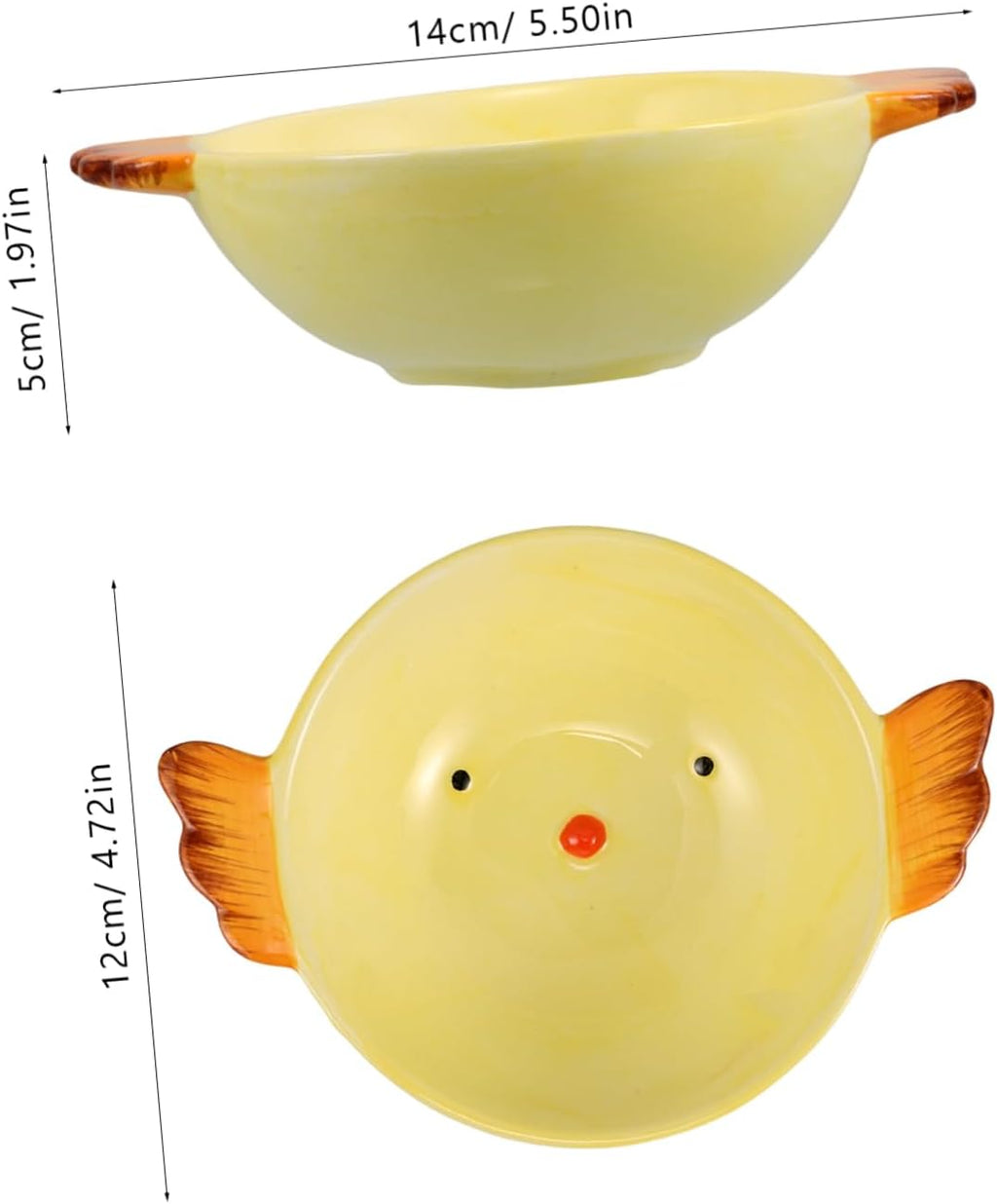 Mikinona Cartoon Ceramic Plate Child Safe Snack Bowl Ceramic Chicken Shape Plate Perfect for Kids School Outdoor