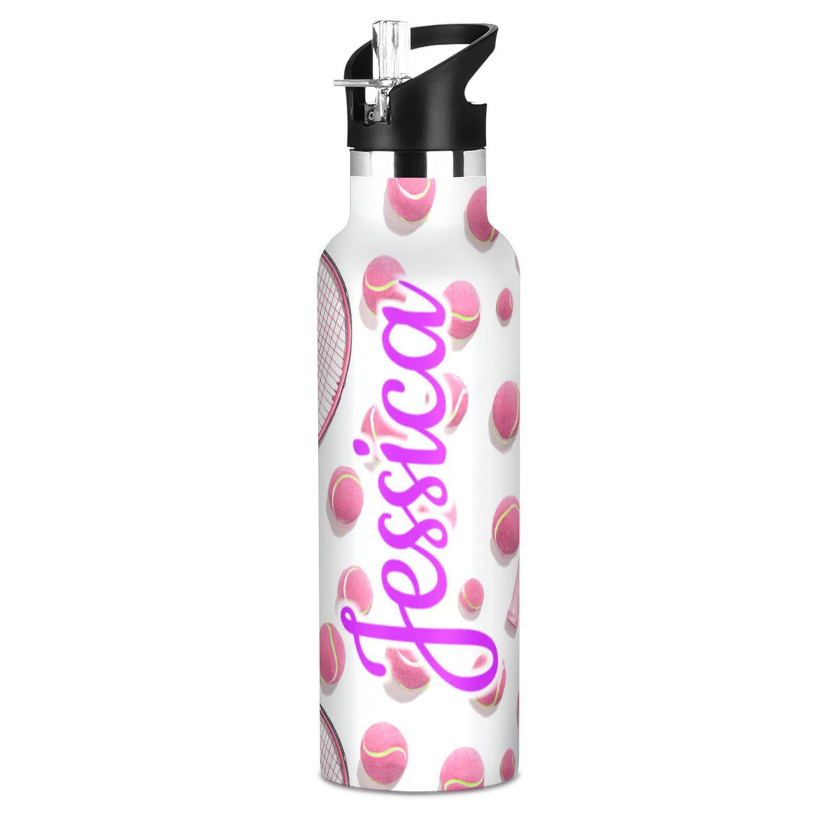 Kcldeci Kids Water Bottle for School Cartoon Chicken Nuggets Personalized 20oz Stainless Steel Insulated Tumbler with Straw, Leak-Proof Travel Flask for Boys Girls, BPA-Free