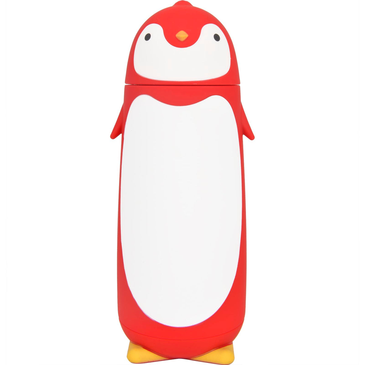 Penguin Glass Water Tumbler- Cute Water Bottle Double Walled Cup Flask Travel Mug for Kids, Students, 9.6oz, Grey