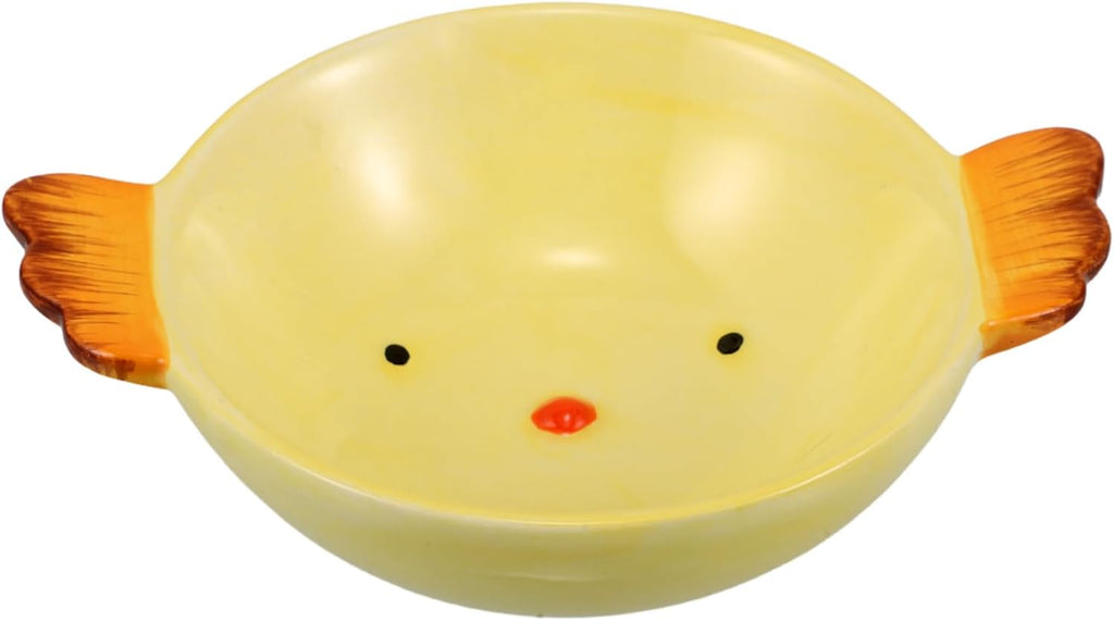 Mikinona Cartoon Ceramic Plate Child Safe Snack Bowl Ceramic Chicken Shape Plate Perfect for Kids School Outdoor