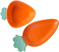 VOSAREA 1set Multi-function Cartoon Carrot Design Tableware Adorable Ceramic Food Serving Bowl Kit for Family Gatherings and Easter Celebrations Includes Carrot Bowl and Plate Vibrant