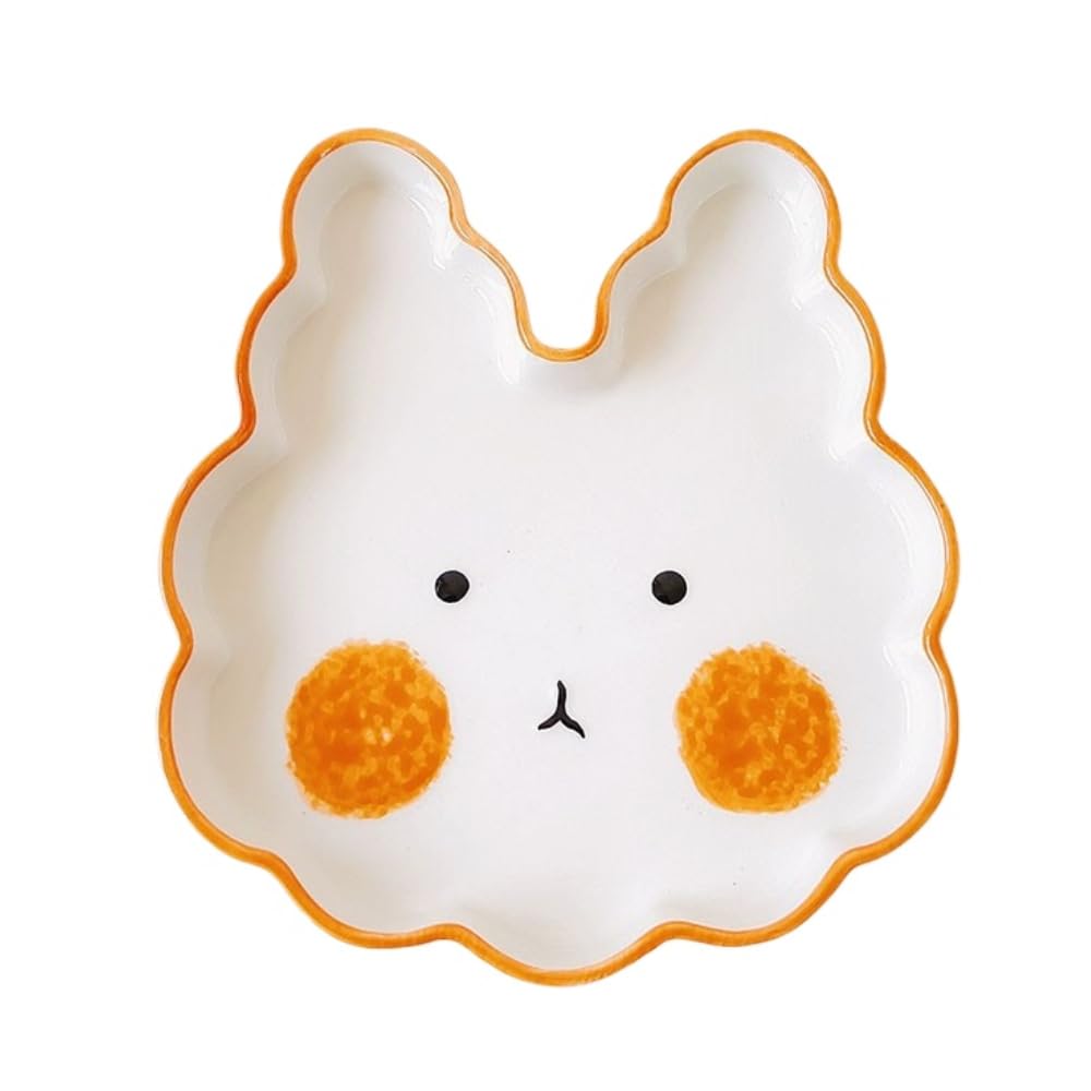 Cartoon Cute Dessert Plate Salad Fruit Home Hand-Painted Underglaze Animal Breakfast Ceramic Dinner Snack Ice Cream Soup Pasta (Mouse)