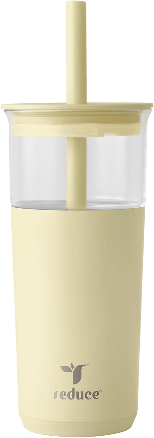 REDUCE Aspen - 20oz Vacuum Insulated Glass Tumbler - Extra Wide Straw & Lid