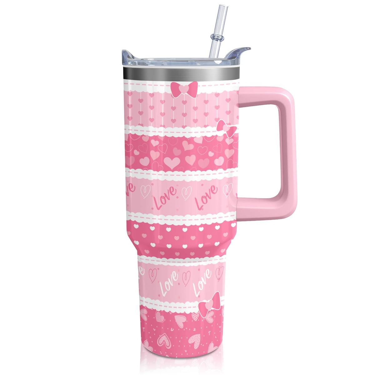 Cartoon Seafloor Princess Tumbler with Handle & Straw | Sea World | Travel Coffee Mug -Birthday/Christmas Gift to Girl/Women