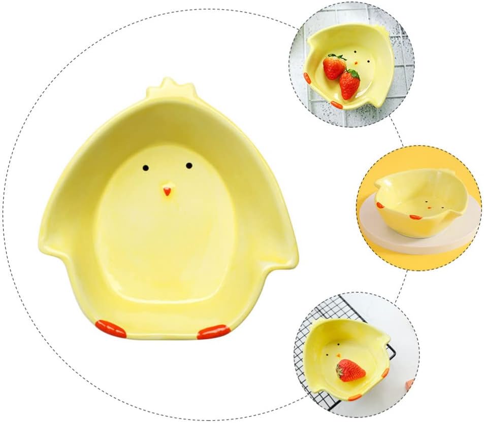 Cabilock Cartoon Ceramic Snack Bowl Cute round Dessert Bowl for Home