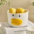 Funny Anime Duck Large Salad Bowl Safe Ceramic Hand Glazed For Big Soup Bowls, Fruit, Ramen 40oz Porcelain Noodle Mixing Bowl 5.8" Cute Bowls,Ideal Housewarming Gift.