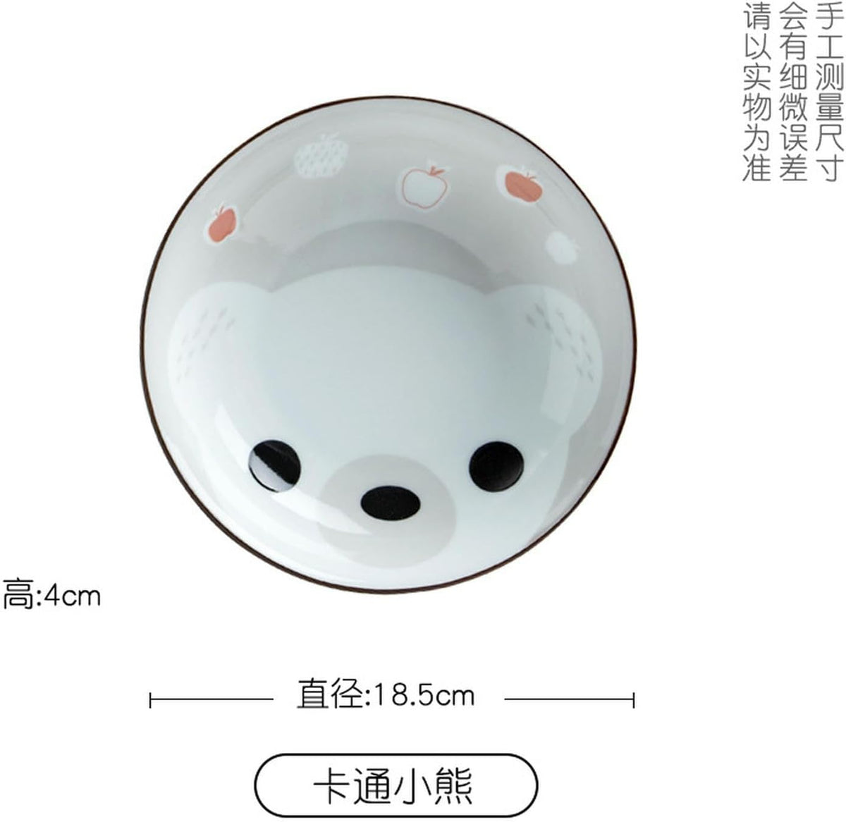 Japanese-style household glazed delicate fresh ceramic cartoon creative dish plate - cartoon bear plate